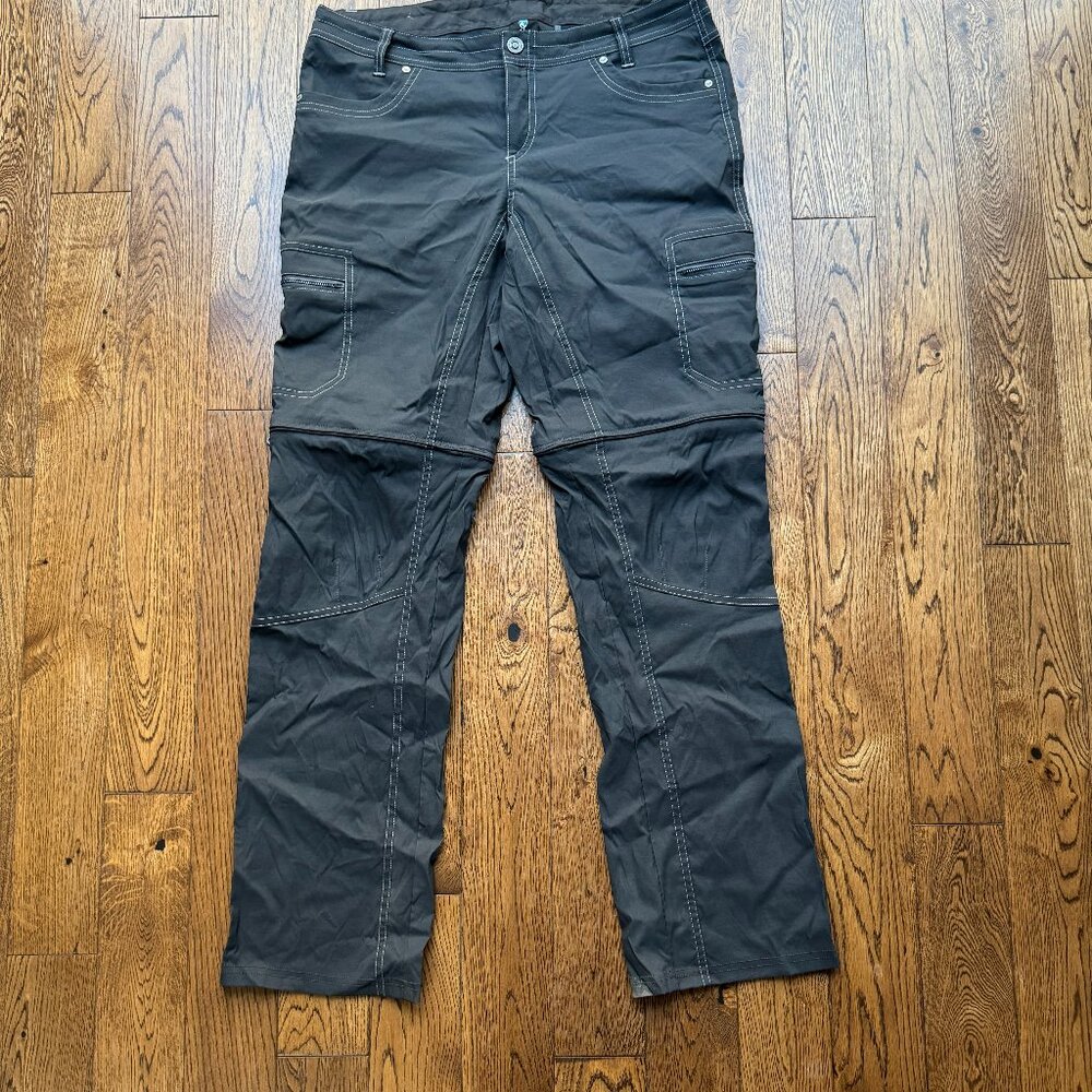 KUHL Renegade Cargo Convertible Pants Outdoor Women Size 12 Black Pockets Hiking